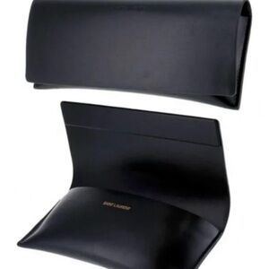 Saint Laurent Black Leather Sunglass case